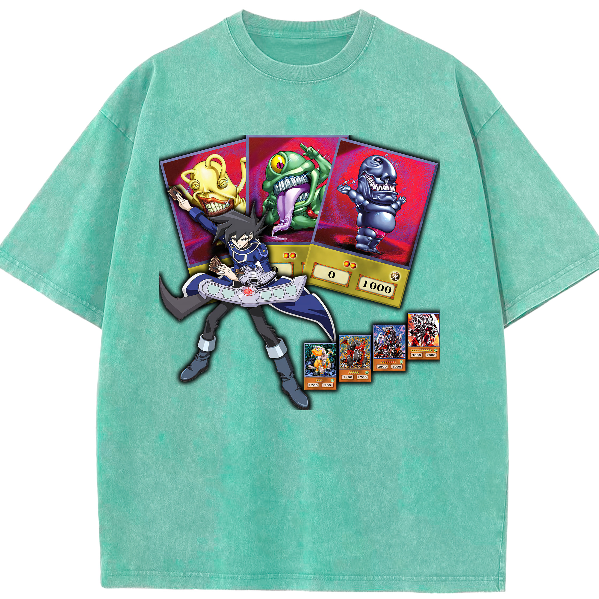 （画像用） 遊☆戯☆王 Yu-Gi-Oh! 綿100% ヴィンテージ風 半袖Tシャツ（フロントプリント）